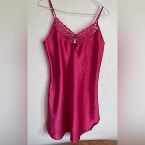 Vintage Pink Slip Dress With Lace Details